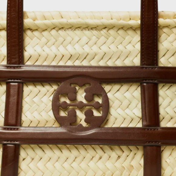 Tory Burch Ella Raffia Straw Basket Tote MSRP$395 Holiday Vacation Sensation ! - Picture 9 of 12
